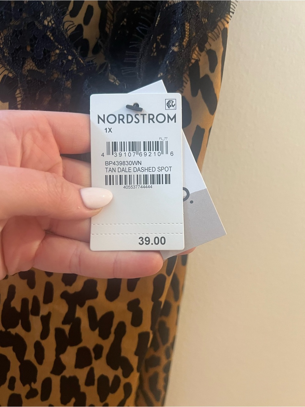 Nordstrom Leopard-Print Lace-Trim Cami - Black & Brown - Picture 5 of 9